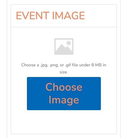 Event Image upload section – mobile