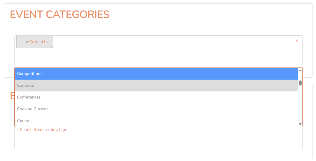 Category and Tags section – desktop