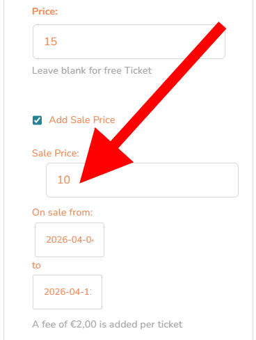 Sale Price fields – mobile