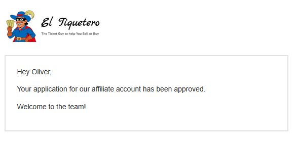 Welcome email in desktop inbox