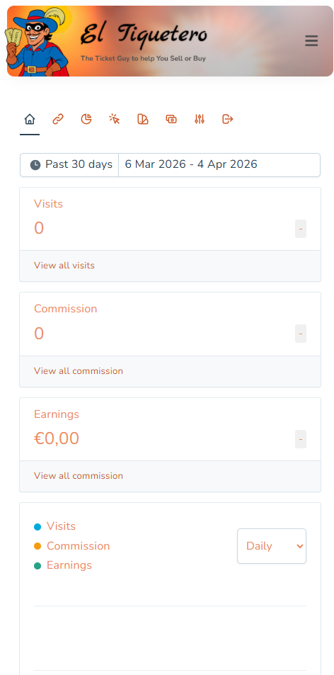 Affiliate Links tab showing referral link